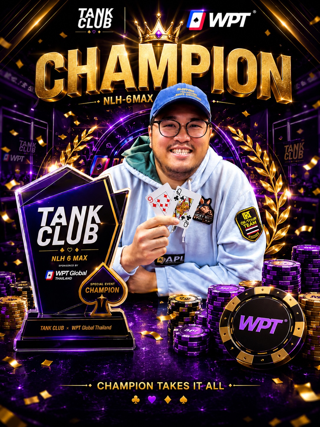 TANK x WPT รายการ NLH 6 Max ได้แชมป์แล้ว
